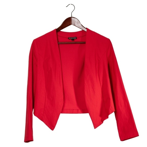 Wearever Size Large Red Cropped Jacket Y2K Party Quirky Artsy Cocktail Cosplay - Picture 5 of 11